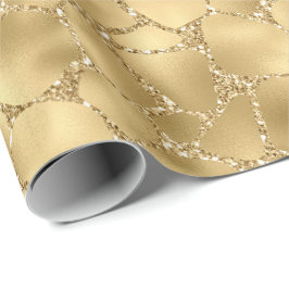 Gold Glitzer Giraffe Print Geschenkpapier