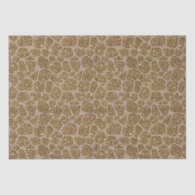 Gold Glitzer Giraffe Print Seidenpapier (Vorderseite)