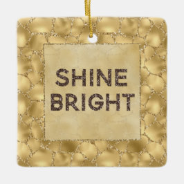 Gold Glitzer Giraffe Print Shine Brigh Keramikornament