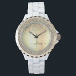 Gold Glitzer Girly Luxus Moderne Monogram Name Armbanduhr<br><div class="desc">Gold-Imitate Foil Metallic Sparkle Glitzer gebürstete Metal Monogram Name Watch. Dies macht den perfekten Abschluss,  Geburtstag,  Hochzeit,  Brautparty,  Jubiläum,  Babydusche oder Junggeselinnen-Abschied Geschenk für jemanden,  die Lieben glamourösen Luxus und schicke Stile.</div>