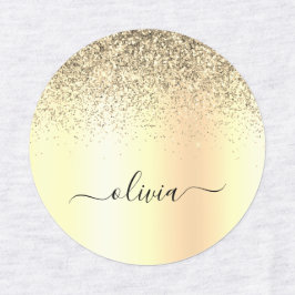 Gold Glitzer Girly Luxus Moderne Monogram Name Etiketten