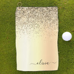 Gold Glitzer Girly Luxus Moderne Monogram Name Golfhandtuch<br><div class="desc">Gold Imitate Foil Metallic Sparkle Glitzer gebürstetes Metall Monogram Name Golf Handtuch. Das macht den perfekten 16 Geburtstag,  Hochzeit,  Brautparty,  Jubiläum,  Babydusche oder Junggeselinnen-Abschied Geschenk für jemanden,  der Lieben glamourösen Luxus und schicke Stile.</div>