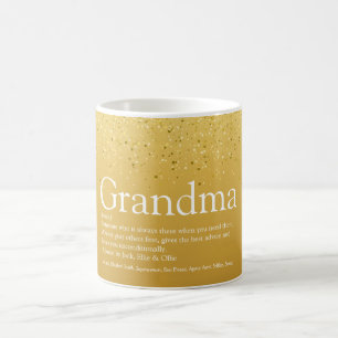 Gold Glitzer Glam Fun Cool Oma Großmutter Kaffeetasse