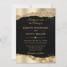 Gold Glitzer Glam Tears Edges Bokeh Wedding