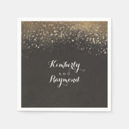 Gold Glitzer Glam Vintage Wedding Serviette