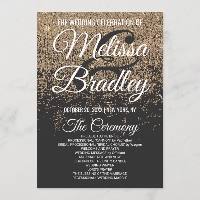 Gold Glitzer Glitzern Black Program Programm (Vorderseite)