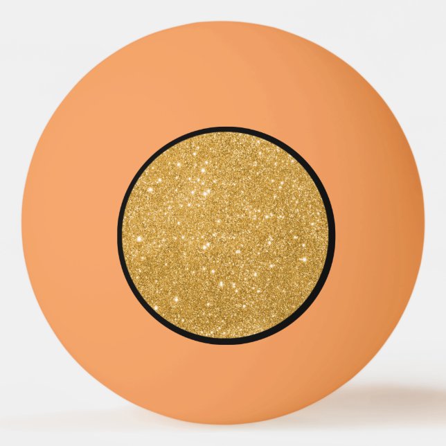 Gold-Glitzer-Glitzern Tischtennisball (Rückseite)