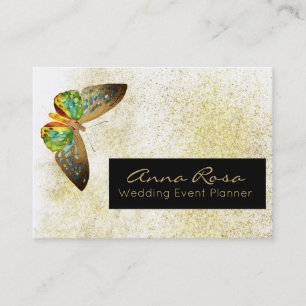 *~* Gold Glitzer Gold Gilde Butterfly Wasserfarbe Visitenkarte