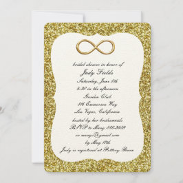 Gold Glitzer Gold Infinity Brautparty Einladung