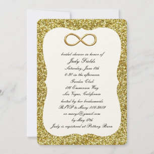 Gold Glitzer Gold Infinity Brautparty Einladung
