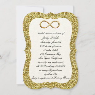 Gold Glitzer Gold Infinity Brautparty Einladung