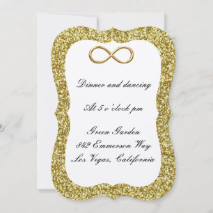 Gold Glitzer Gold Infinity Empfang Card Einladung