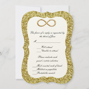 Gold Glitzer Gold Infinity Response Card Einladung