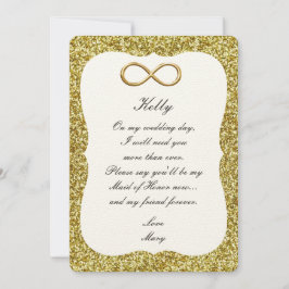 Gold Glitzer Gold Infinity Trauzeugin Card Einladung