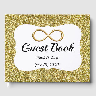 Gold Glitzer Gold Infinity Wedbook Gästebuch