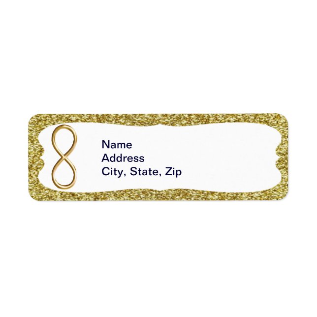 Gold Glitzer Gold Unfinity Address Labels (Vorne)