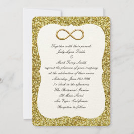 Gold Glitzer Gold Unfinity Wedding Einladung