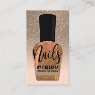 Gold Glitzer Gradient Nail Polnischer Nageltechnik Visitenkarte