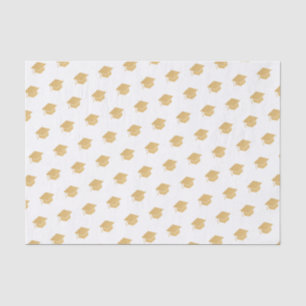 Gold Glitzer Graduation Cap Muster Weiß Seidenpapier