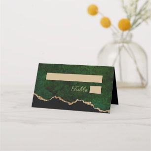 Gold Glitzer Green Agate Hochzeitsfeier Platzkarte