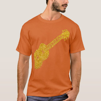 Gold Glitzer Guitar T-Shirt