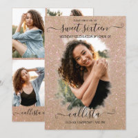 Gold Glitzer Halo Foto Collage Sweet 16
