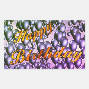 Gold Glitzer Happy Birthday Rechteckiger Aufkleber
