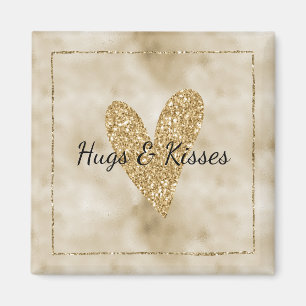 Gold Glitzer Heart Magnet