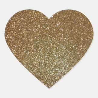Gold Glitzer Herz-Aufkleber
