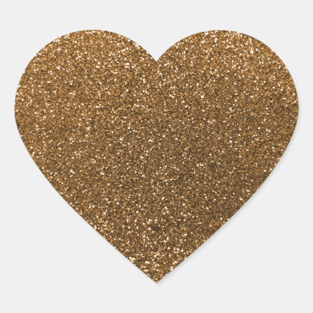 Gold Glitzer Herz-Aufkleber (Vorderseite)