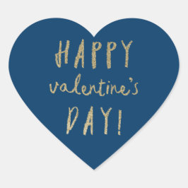 Gold Glitzer Herzlich-Valentinstag Aufkleber