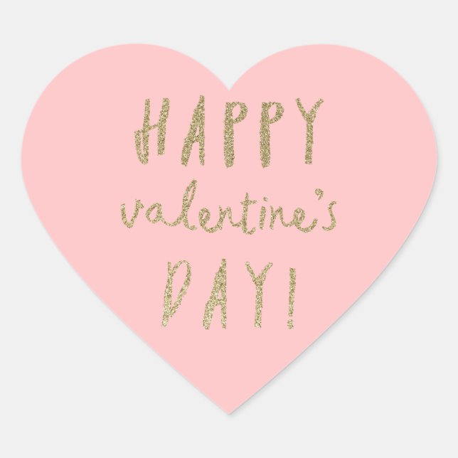 Gold Glitzer Herzlich-Valentinstag Aufkleber (Vorderseite)