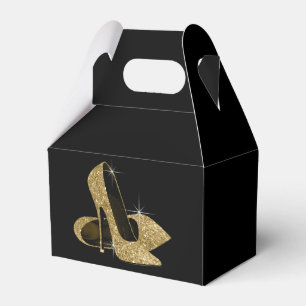 Gold Glitzer High Heel Shoe Geschenkschachtel