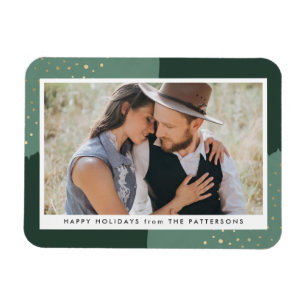 Gold Glitzer   Holiday Foto Magnet