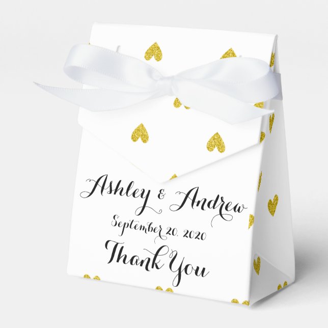 Gold Glitzer Hörmuster Geschenkschachtel (Vorderseite)