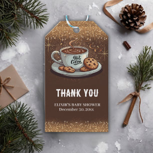 Gold Glitzer Hot Chocolate Winter Baby Dusche Geschenkanhänger