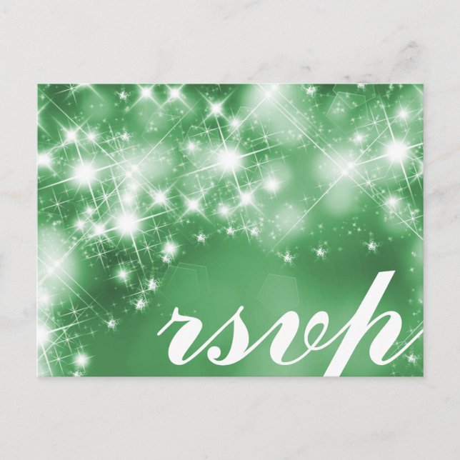 Gold Glitzer Imitate Foil Glamour Wedding RSVP Einladungspostkarte (Vorderseite)