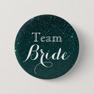 Gold Glitzer Imitate Foil Wedding Team Bride Button