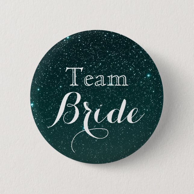 Gold Glitzer Imitate Foil Wedding Team Bride Button (Vorderseite)