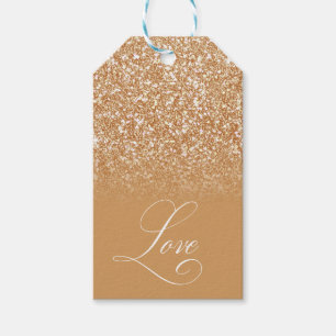 Gold Glitzer Individuelle Name Liebe Typografie CA Geschenkanhänger