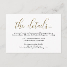 Gold-Glitzer-Informationskarte Begleitkarte