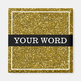 Gold Glitzer Inspiration One Word Magnet