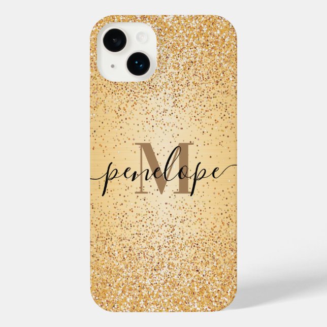 Gold Glitzer iPhone Hülle (Rückseite)