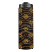 Gold Glitzer Jungle Tiger Pattern