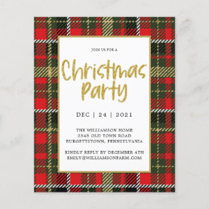 Gold Glitzer Kariert Budget Weihnachten Party Einl