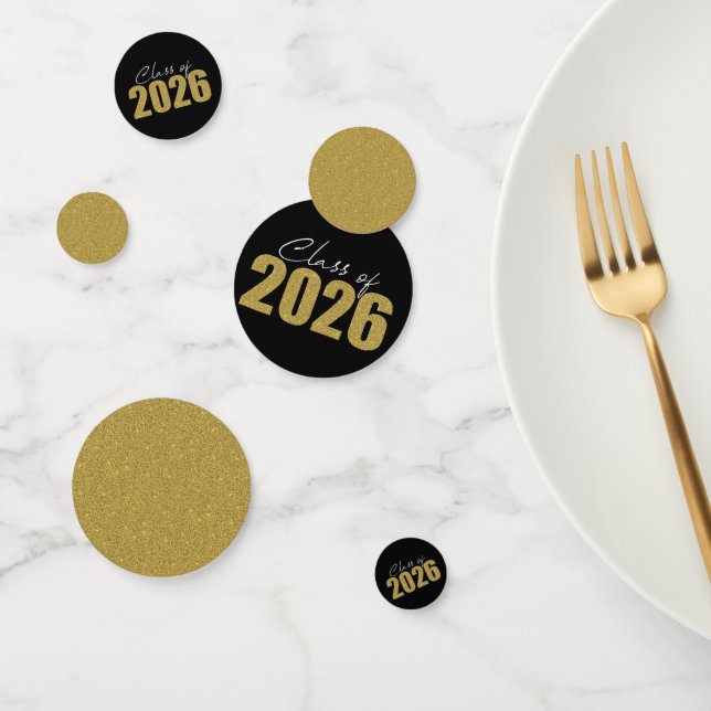 Gold-Glitzer-Klasse 2026 Konfetti (Gruppe)