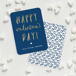 Gold Glitzer Klassenzimmer Glücklicher Valentinsta Mitteilungskarte