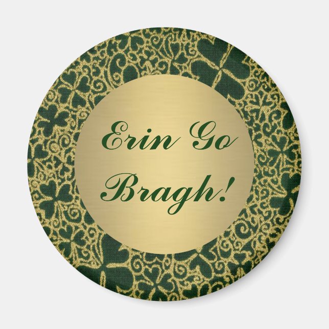 Gold Glitzer Kleeblatts Magnet (Vorne)