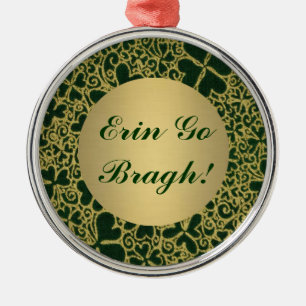 Gold Glitzer Kleeblatts Silbernes Ornament