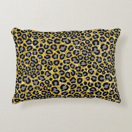 Gold Glitzer Leopard Muster Girly Cheetah Print Dekokissen